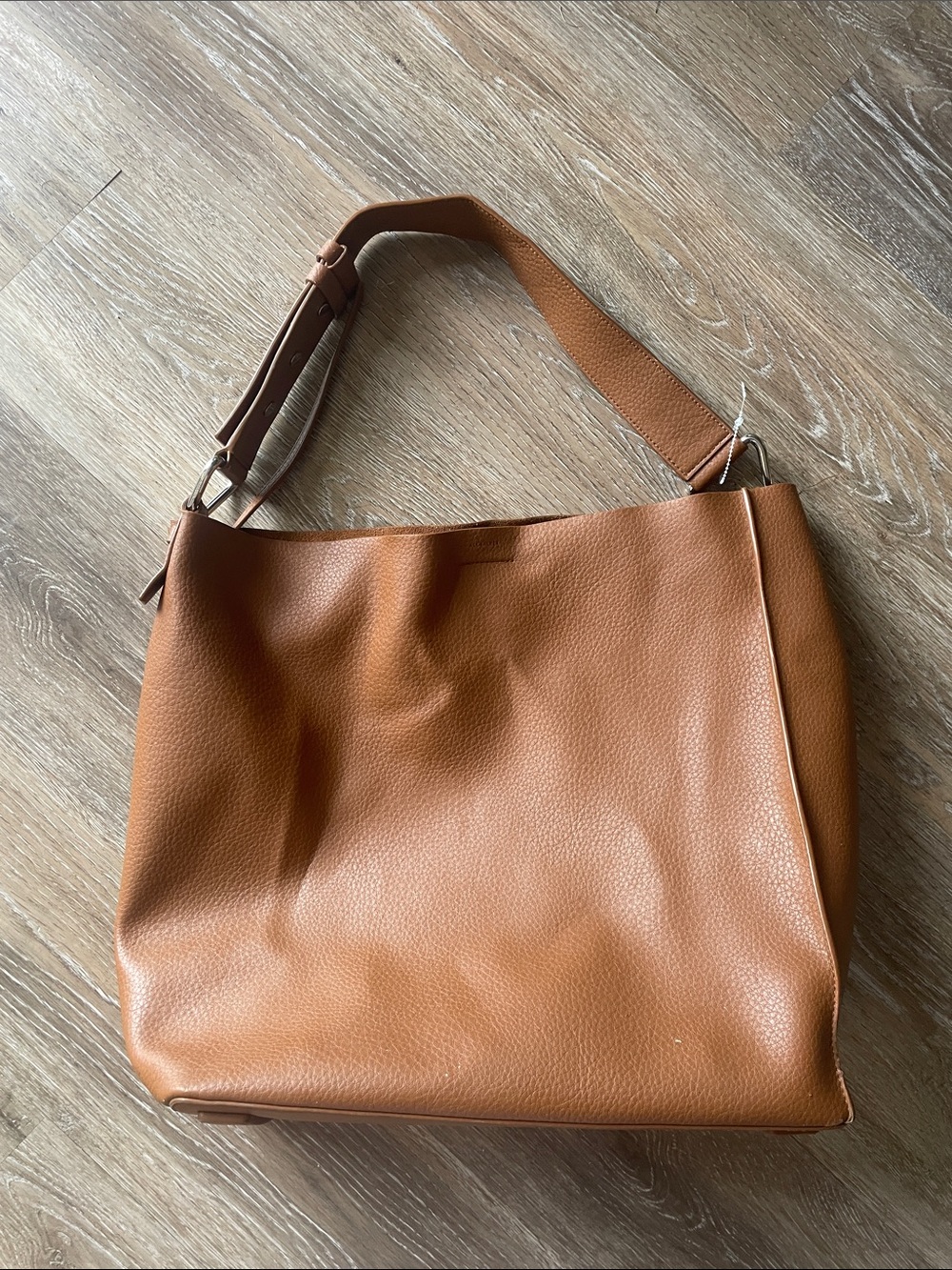 ALL SAINTS Classic Tan Leather Shoulder Tote